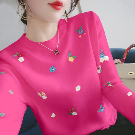 Valerea - Jersey de flores vibrantes para mujer