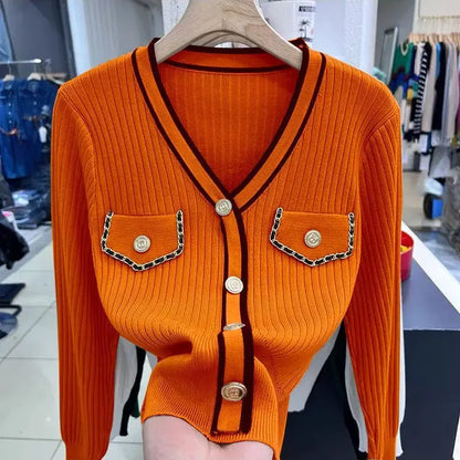 Jersey de manga larga con bolsillos para mujer