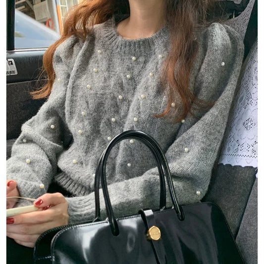 Maren - jersey vintage de invierno con cuello redondo