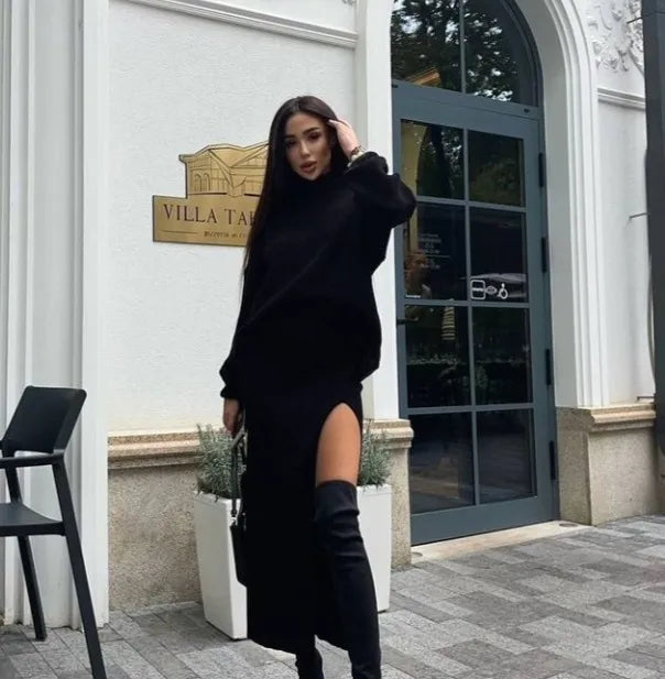 Addie - Jersey de punto de cuello alto