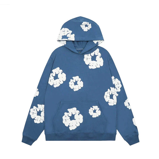 Declan | Sudadera vaquera con capucha y estampado floral