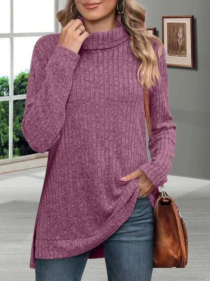 Raelyn - cálido jersey de cuello alto a rayas