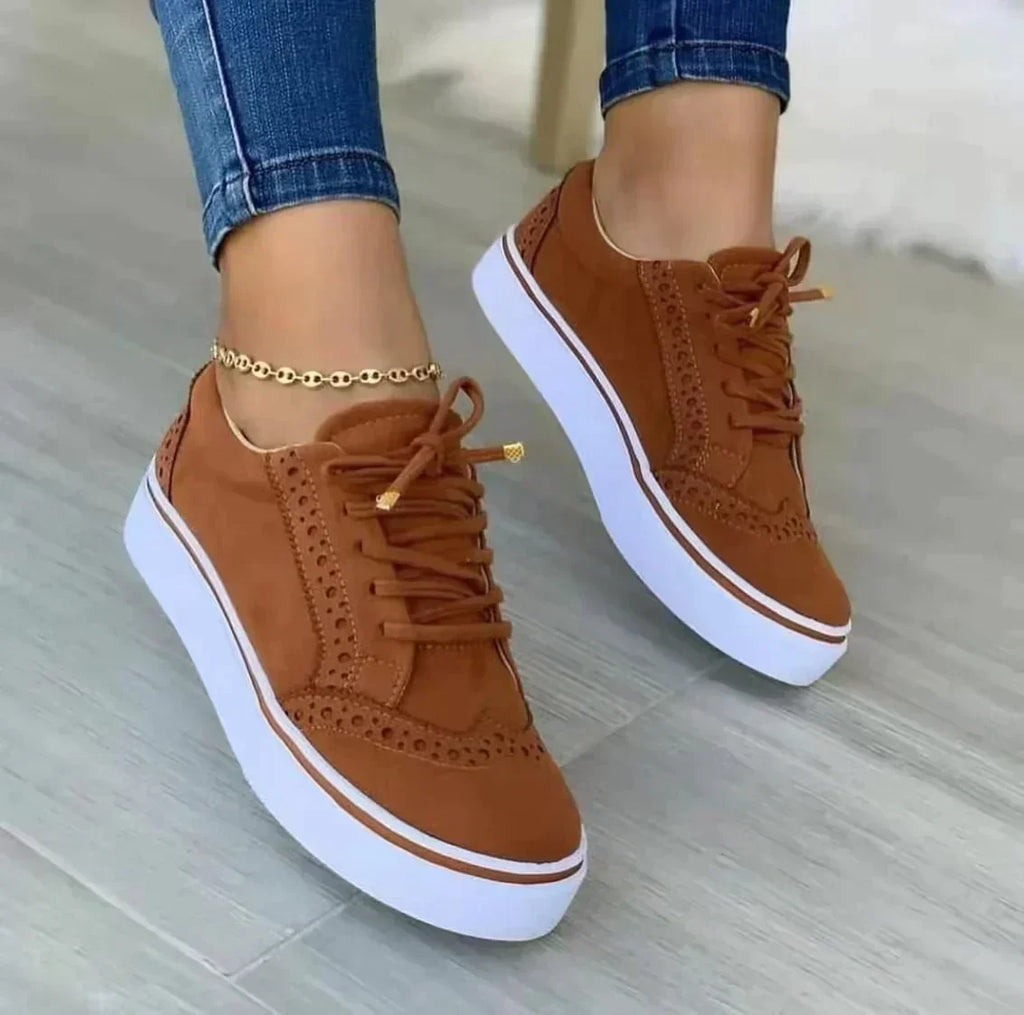 Damskie Sneakersy Brogue Sznurowane
