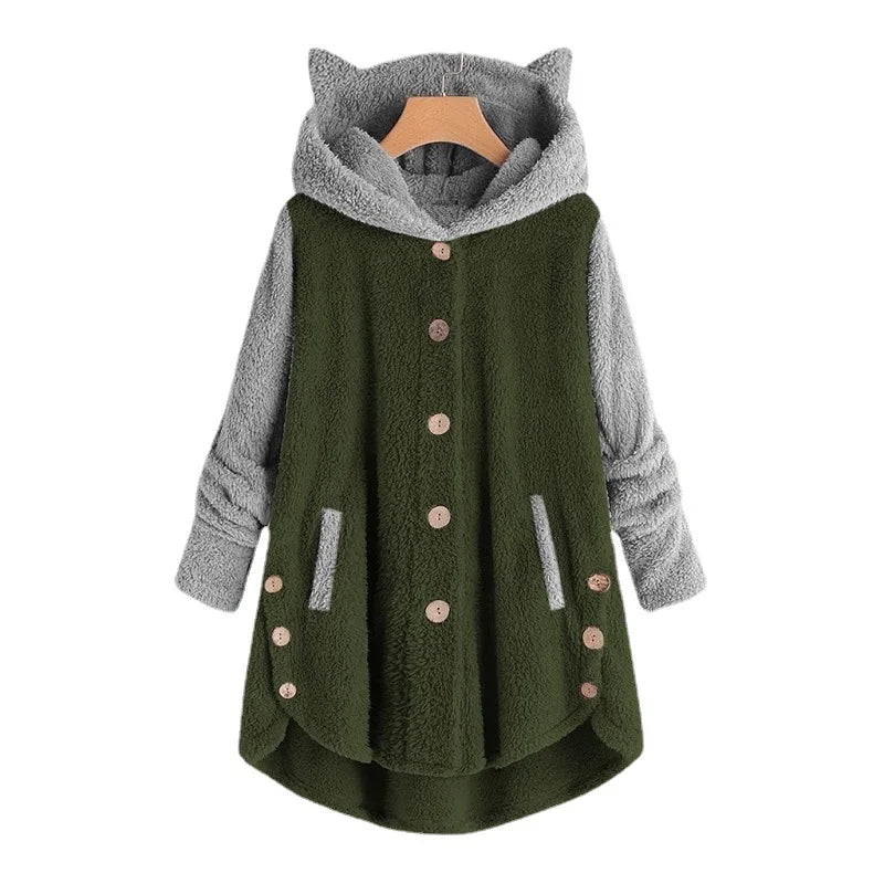 Jersey con capucha Thori de mujer con motivo de gato