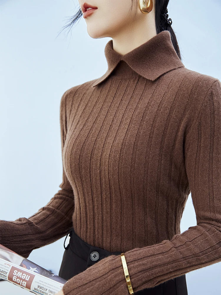 Miranda| jersey slim fit de manga larga para mujer
