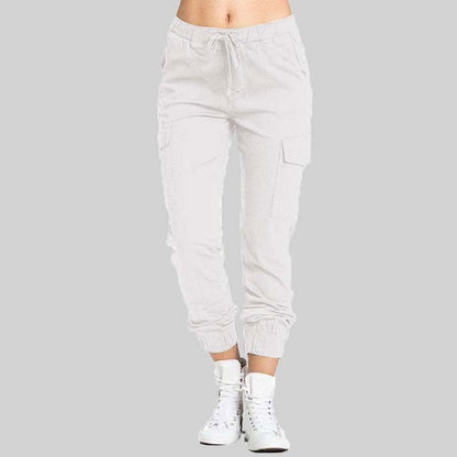 Pantalones casuales con bolsillos para mujer