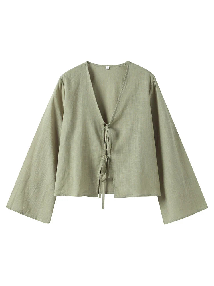 Mare | Elegante blusa con lazada y mangas largas