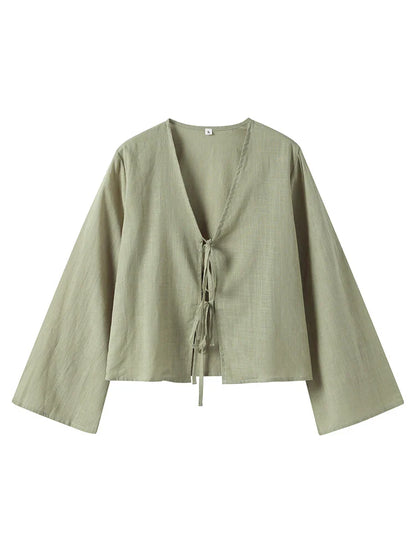 Mare | Elegante blusa con lazada y mangas largas