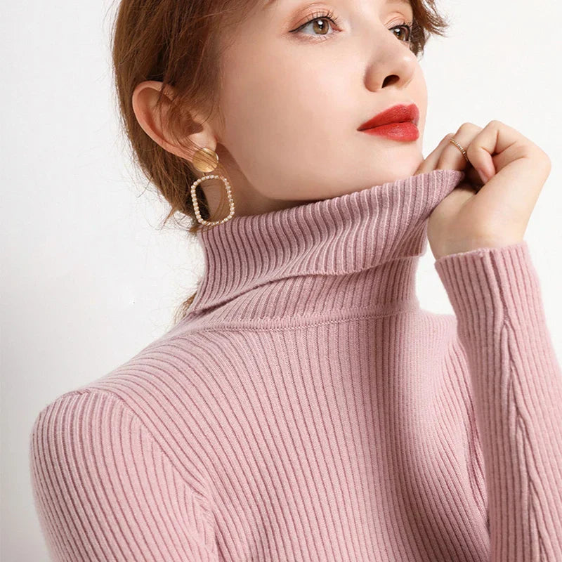 Jersey de cuello alto para mujer