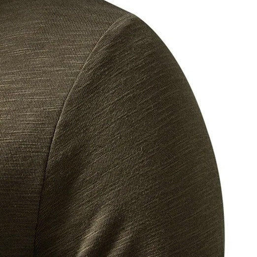 Męska Koszulka Henley Z Długim Rękawem