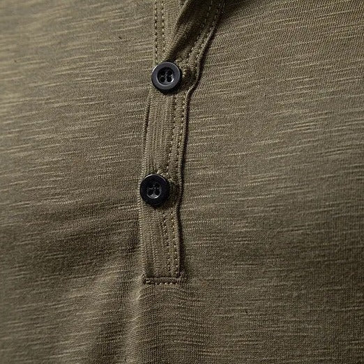 Męska Koszulka Henley Z Długim Rękawem