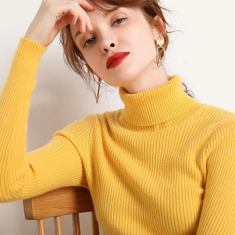 Jersey de cuello alto para mujer