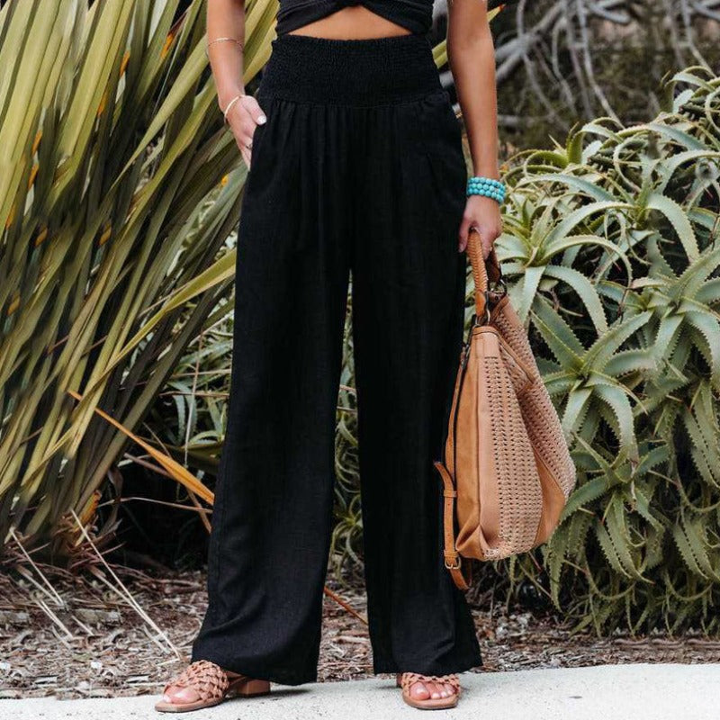 Pantalones de pierna ancha y cintura alta