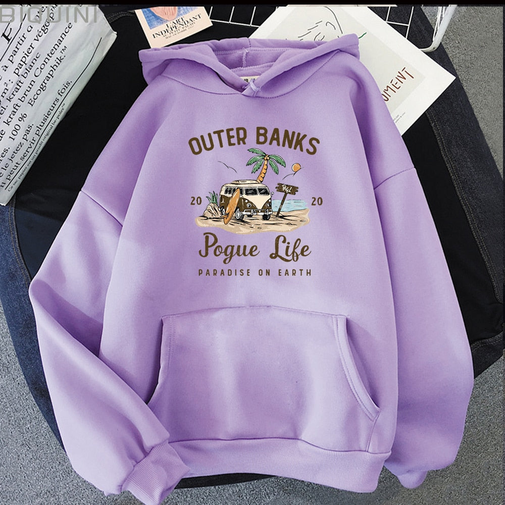 Sudadera con capucha Banks Pogue Life | Sudadera con capucha para mujer con estampado estético | Kpop Style Streetwear
