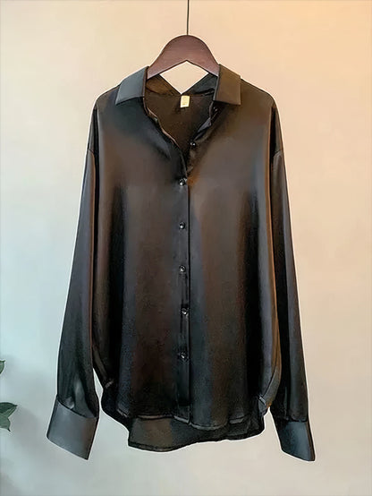 KLARA | Blusa de satén de manga larga