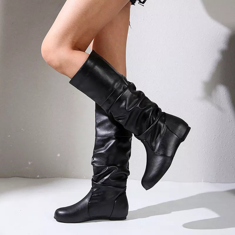 Botas planas a media pantorrilla para mujer - Devina