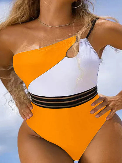 Bikini bañador para mujer tela panel patchwork body