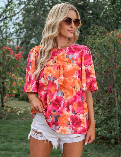 Shanee | Blusa floral con mangas