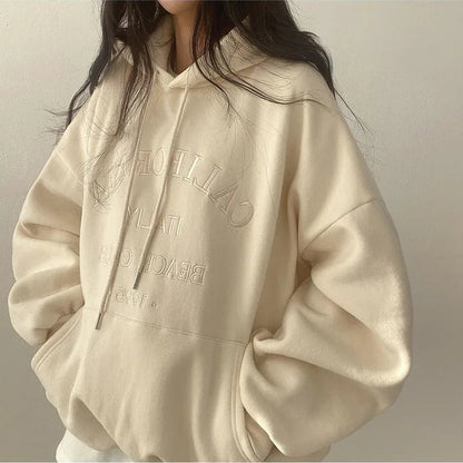 Elisa | Sudadera oversize informal con bolsillos y cordón de ajuste - ideal para otoño/invierno