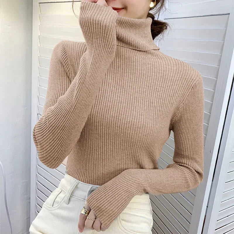 Lucy| Jersey de cuello alto otoñal para mujer