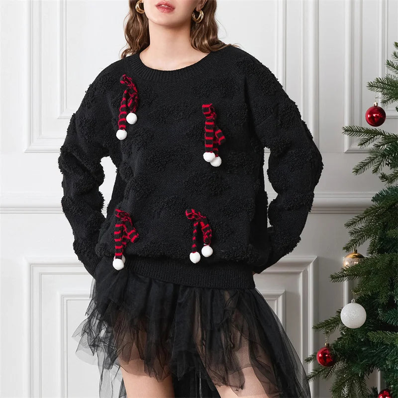 Doris | Cálido jersey de punto con escote redondo y lazada para mujer