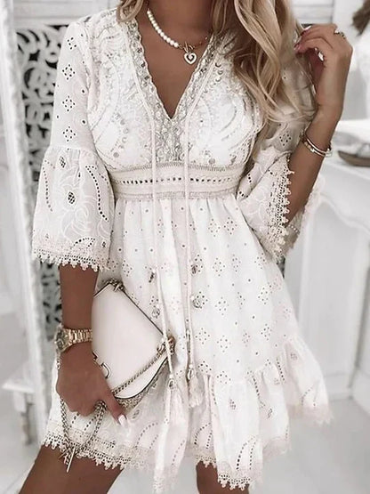 Vestido de verano boho con bordado