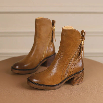 Elegantes botas de tacón corto para mujer