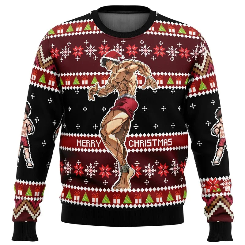 Markus | Cálido jersey con escote redondo y estampados navideños en 3D para hombre y mujer