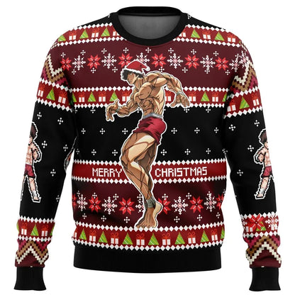 Markus | Cálido jersey con escote redondo y estampados navideños en 3D para hombre y mujer