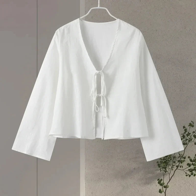 Mare | Elegante blusa con lazada y mangas largas