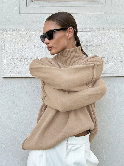 Katie - jersey de punto de cuello alto de moda