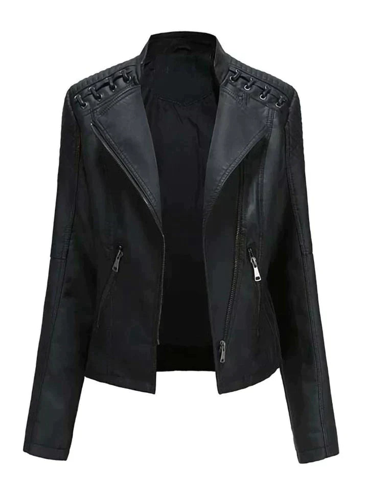 Chaqueta Oseanna | Elegante chaqueta motera de cuero