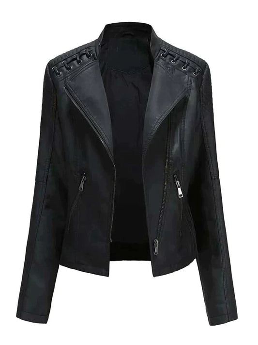 Chaqueta Oseanna | Elegante chaqueta motera de cuero