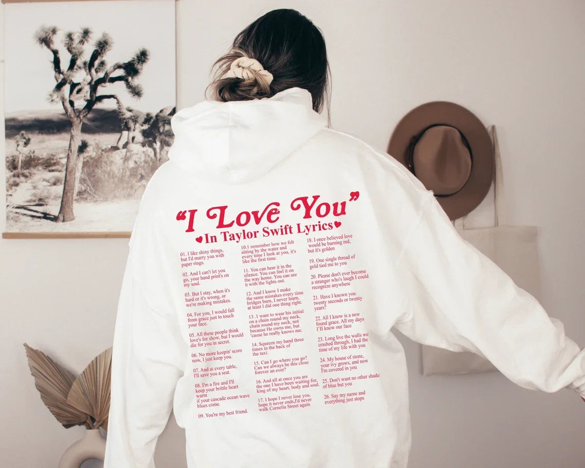 Clara | Sudadera con capucha con el lema "I Love You" en diferentes idiomas