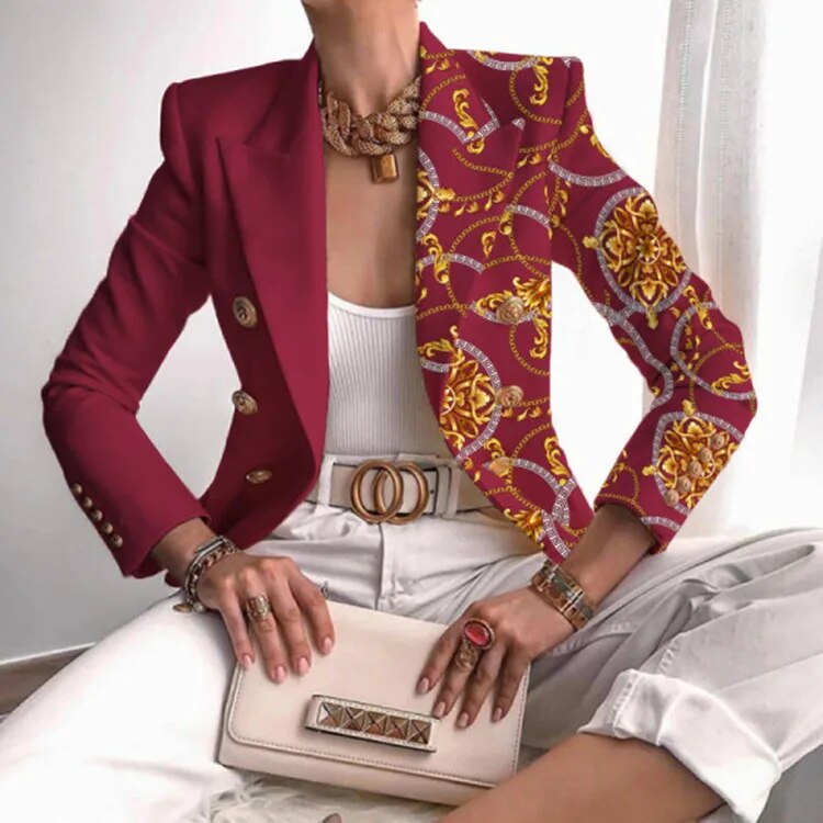 Lila - Blazer entallado estampado