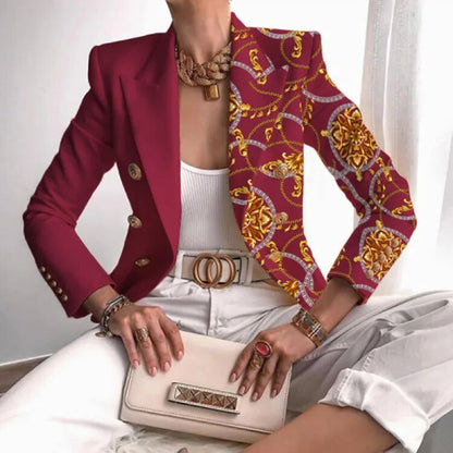 Lila - Blazer entallado estampado