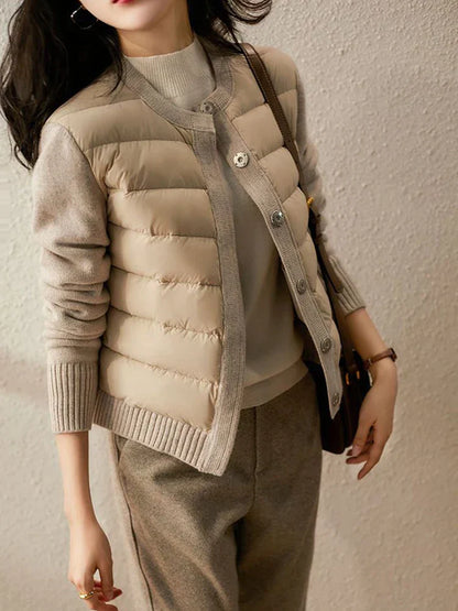 Chaqueta Puffer con mangas de tela | Pia Coat
