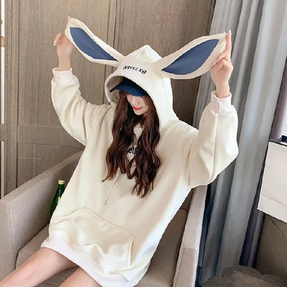 Felicity | Chaqueta con capucha de forro polar grueso y orejas de conejo para mujer