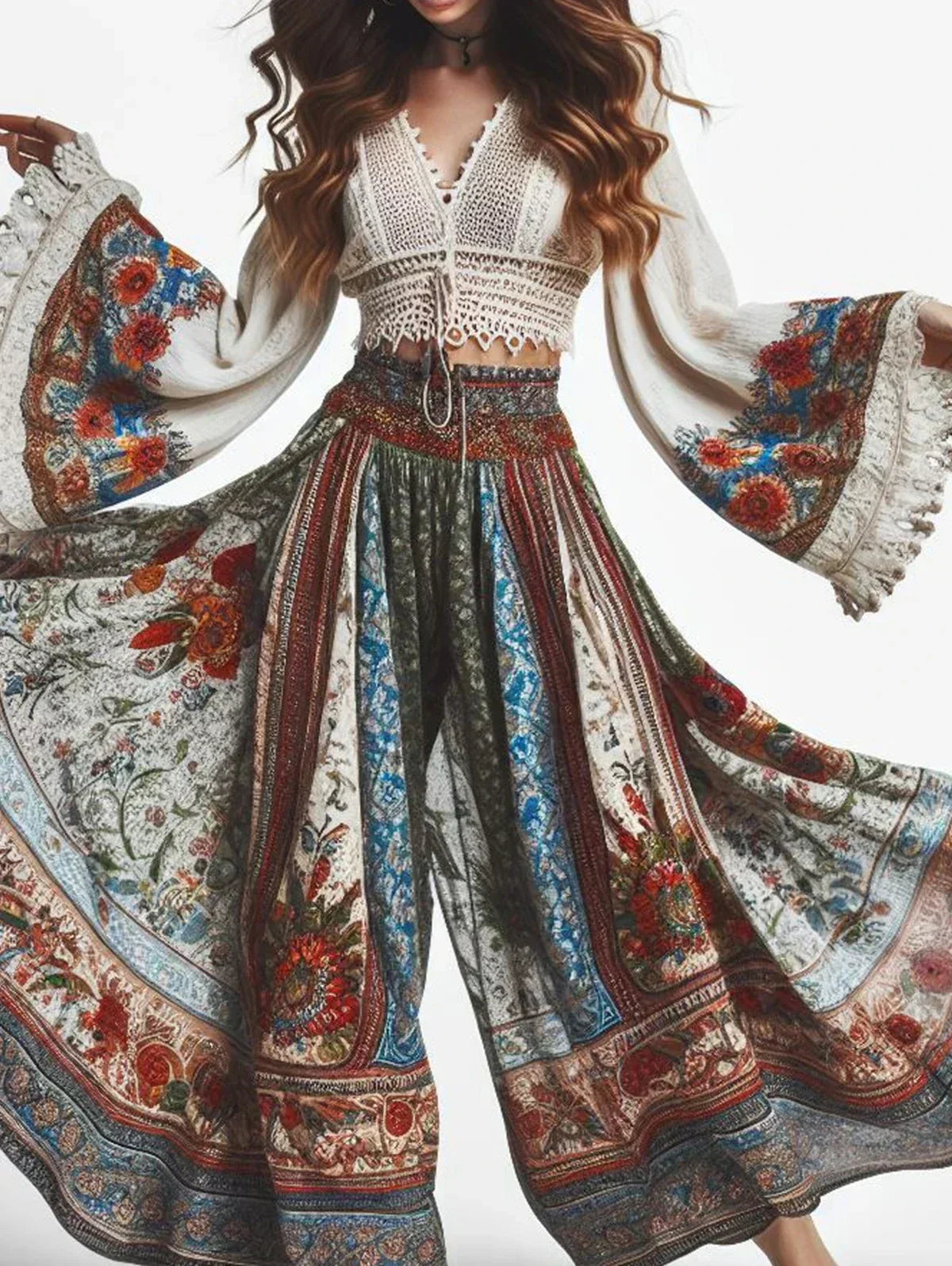 Elegantes pantalones boho para mujer