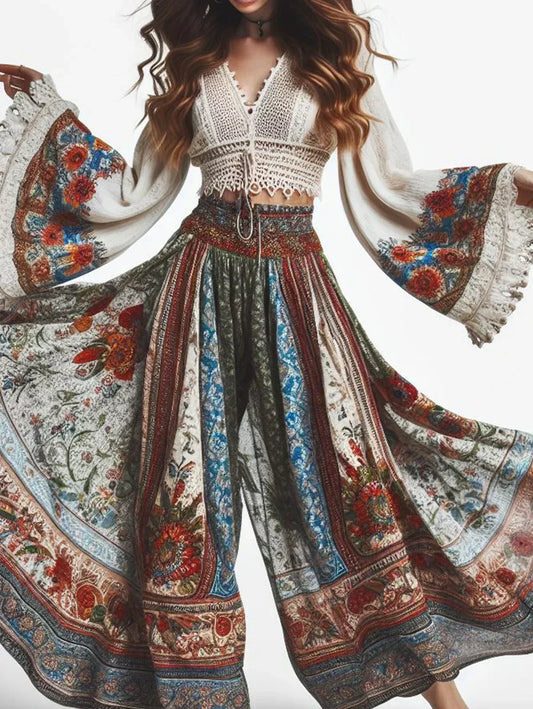 Elegantes pantalones boho para mujer