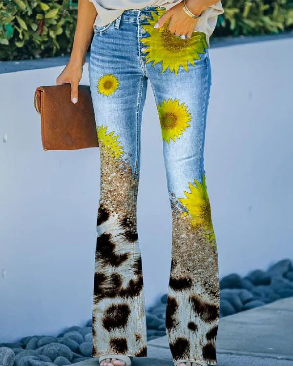 Ada - Vaqueros con estampado floral