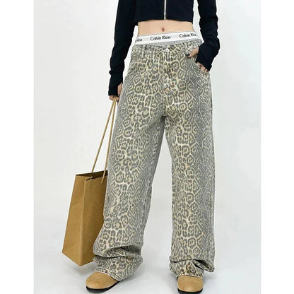 Gilda - Pantalones retro con estampado de leopardo