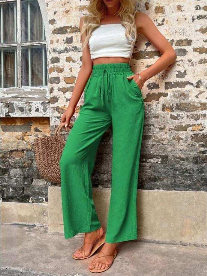Karely - Pantalones de cintura alta holgados