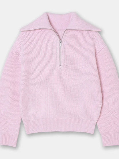 Madeleine | Jersey de cuello alto con solapa a rayas