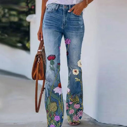 Ada - Vaqueros con estampado floral