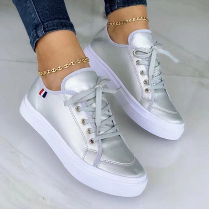 Zapatos de goma casuales con plataforma y puntera redonda para mujer