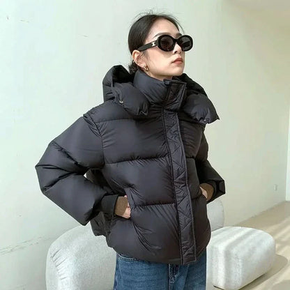 Chaqueta de invierno cómoda y elegante con diseño de borla para mujer