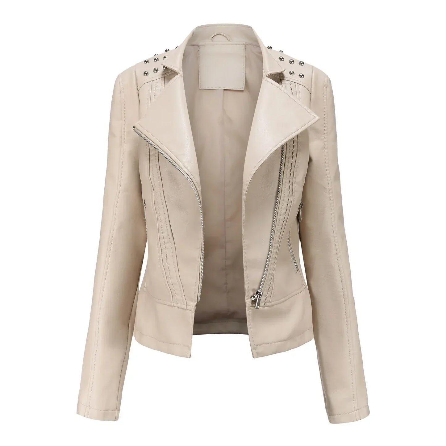 Elegante chaqueta de cuero slim | Doutzen