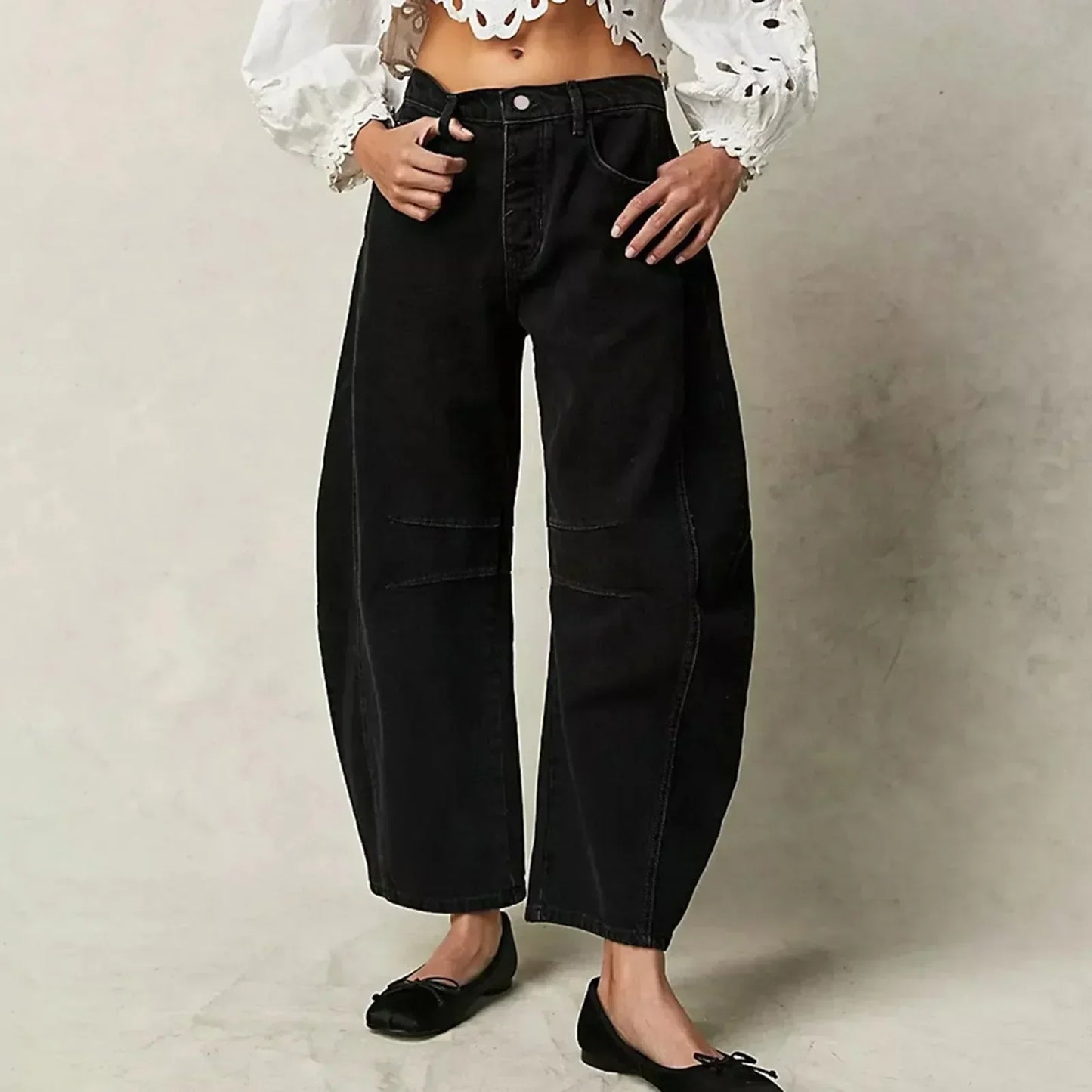 Vaqueros de pierna ancha para mujer