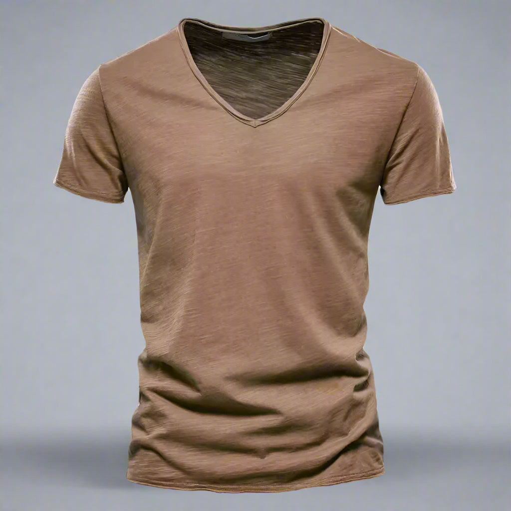 Męski T-Shirt Z Dekoltem W Serek